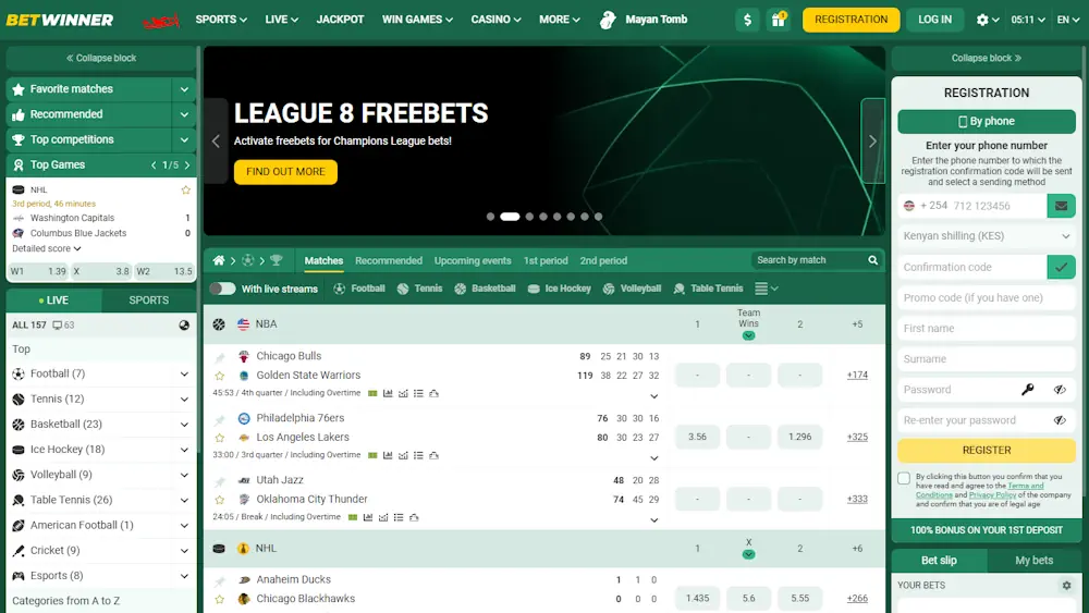 Betwinner Casino and Sportsbook Screenshot